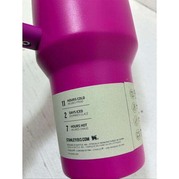 STANLEY NWT With Box The Flow State Quencher Tumbler 40 oz in Bright Pink and Or - Picture 7 of 8
